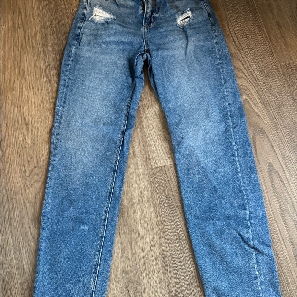 American Eagle Outfitters Distressed Blue Skinny Jeans